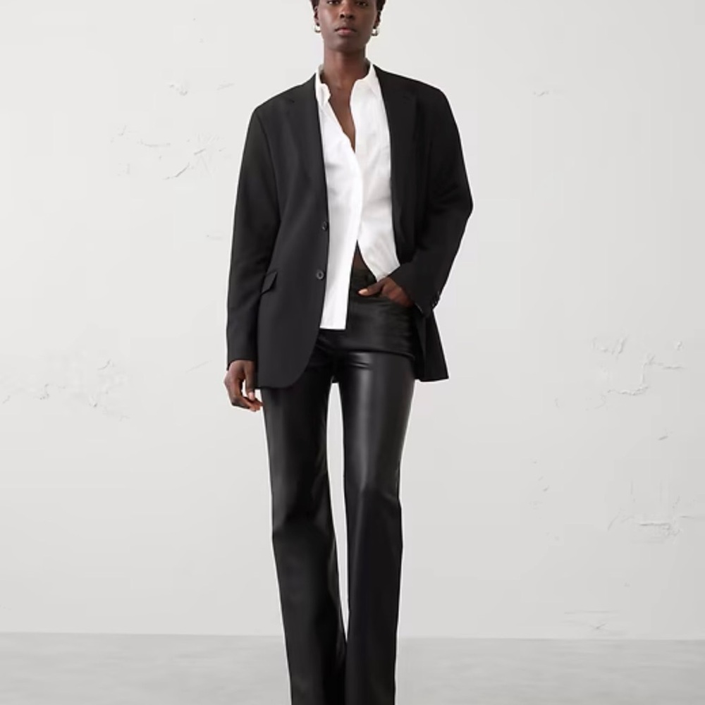 Banana Republic Vegan Leather Bootcut Mid-Rise Pant